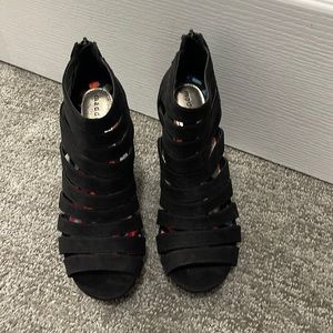 Madden Girl Strap Heels. Black.  Size 9